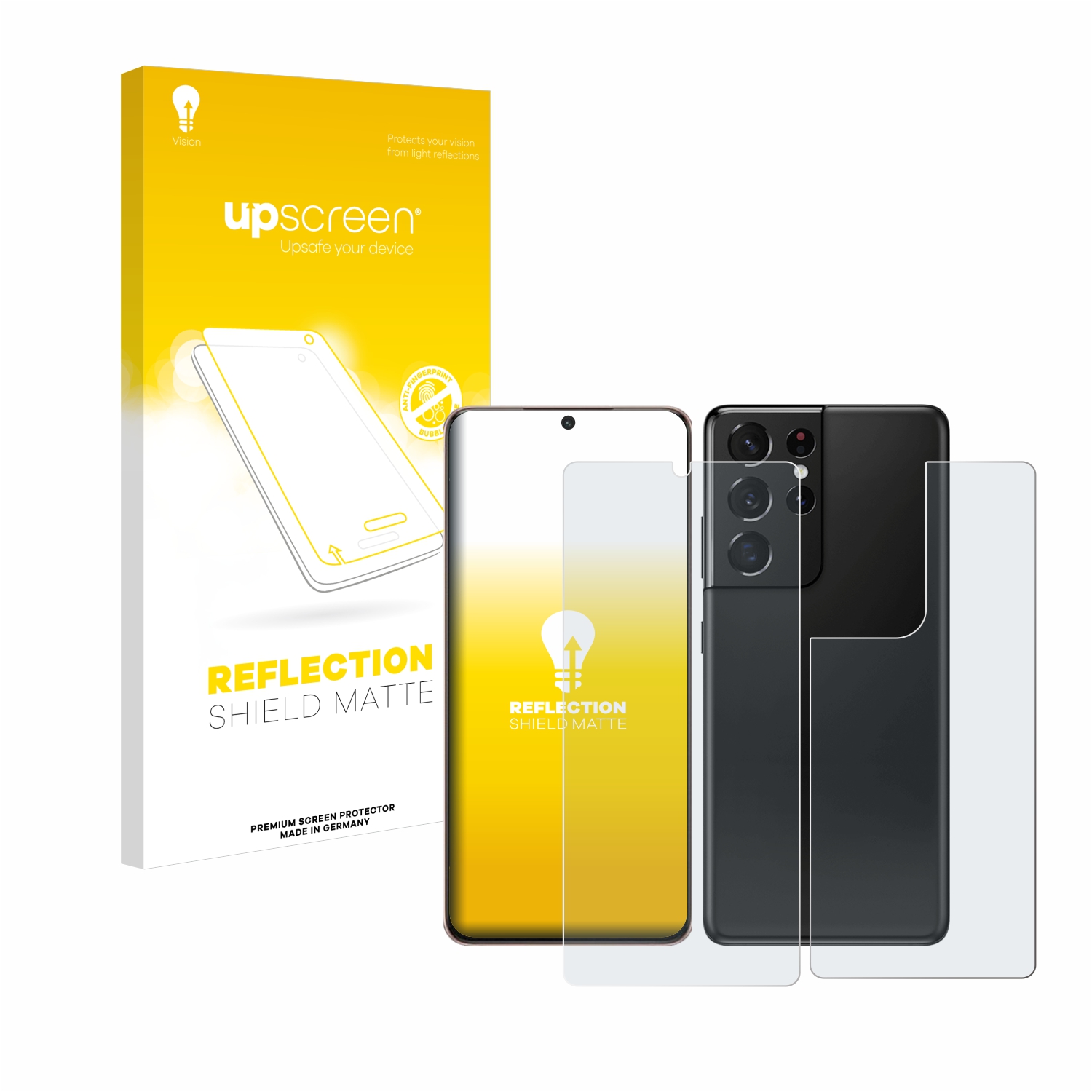 Upscreen Reflection Shield Matte Premium Screen Protector For Samsung Galaxy S21 Ultra 5g Front Back Protectionfilms24 Com