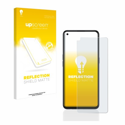 Face avant d’un emballage produit avec le logo de la marque upscreen. À côté, l’appareil Oppo Find X3 Lite est représenté avec