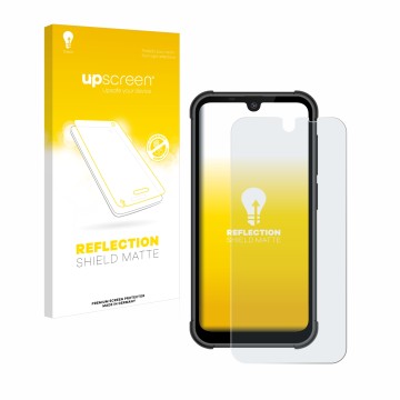 Face avant d’un emballage produit avec le logo de la marque upscreen. À côté, l’appareil Beafon MX1 est représenté avec la pro