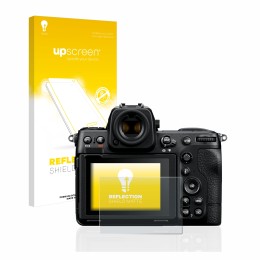 Front side of a product packaging with the brand logo upscreen. Next to it is the device Nikon Z 8 shown with the correspondin