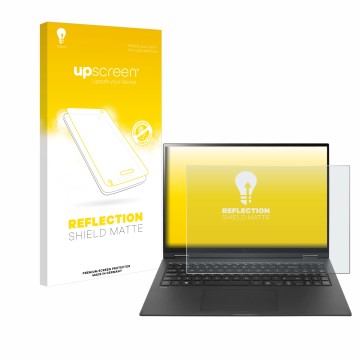 Face avant d’un emballage produit avec le logo de la marque upscreen. À côté, l’appareil LG gram 16'' 2-in-1 Touch est représe