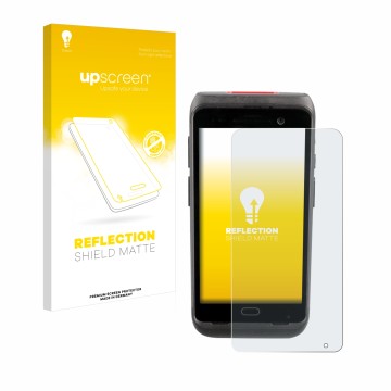 Front side of a product packaging with the brand logo upscreen. Next to it is the device Honeywell CT40 XP shown with the corr