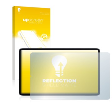 Vorderseite einer Produktverpackung mit dem Markenlogo upscreen. Daneben ist das Gerät Xiaomi Mi Pad 5 (im Querformat) mit dem