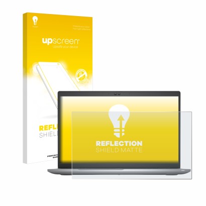 Vorderseite einer Produktverpackung mit dem Markenlogo upscreen. Daneben ist das Gerät Dell Latitude 5520 mit dem zugehörigen 