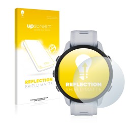 Front side of a product packaging with the brand logo upscreen. Next to it is the device Garmin Forerunner 955 Solar shown wit