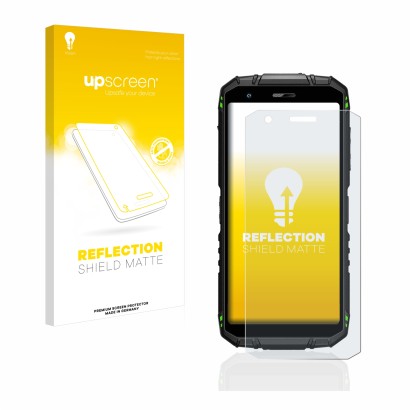 Face avant d’un emballage produit avec le logo de la marque upscreen. À côté, l’appareil Doogee S41 Pro est représenté avec la