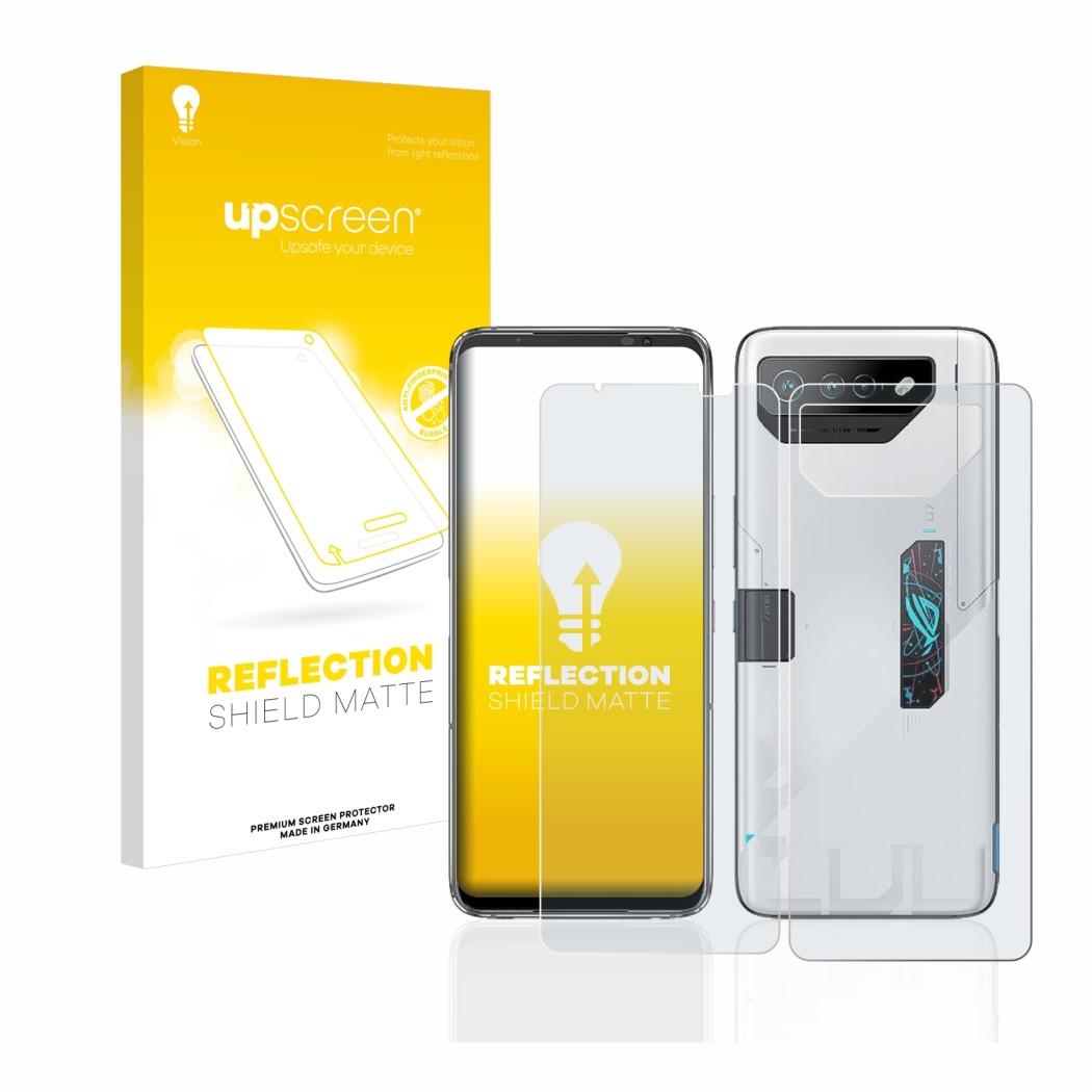 upscreen Reflection Shield Matte Premium Displayschutzfolie für ASUS ROG  Phone 7 (Display+Rückseite)