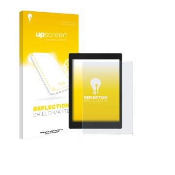 Vorderseite einer Produktverpackung mit dem Markenlogo upscreen. Daneben ist das Gerät Boox Tab Mini C mit dem zugehörigen Dis