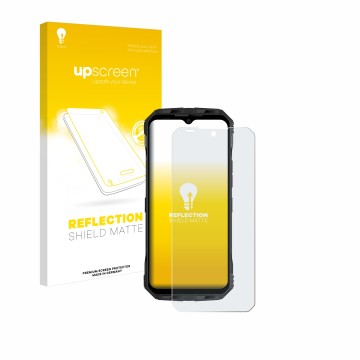 Face avant d’un emballage produit avec le logo de la marque upscreen. À côté, l’appareil Doogee V30T est représenté avec la pr