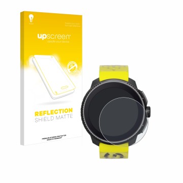 Vorderseite einer Produktverpackung mit dem Markenlogo upscreen. Daneben ist das Gerät Suunto Race mit dem zugehörigen Display