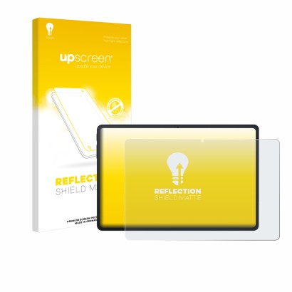 Parte frontale di una confezione del prodotto con il logo del marchio upscreen. Accanto è raffigurato il dispositivo Blackview