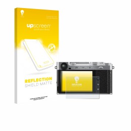 Vorderseite einer Produktverpackung mit dem Markenlogo upscreen. Daneben ist das Gerät Fujifilm X-E5 mit dem zugehörigen Displ