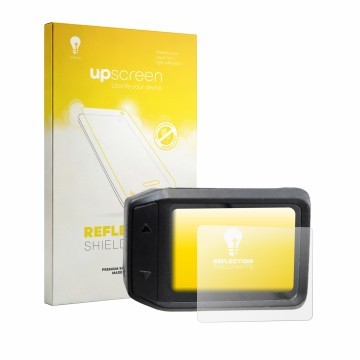 Face avant d’un emballage produit avec le logo de la marque upscreen. À côté, l’appareil Decathlon Rockrider Ergo 900 est repr