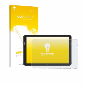 Vorderseite einer Produktverpackung mit dem Markenlogo upscreen. Daneben ist das Gerät Zebra ET401 10.1