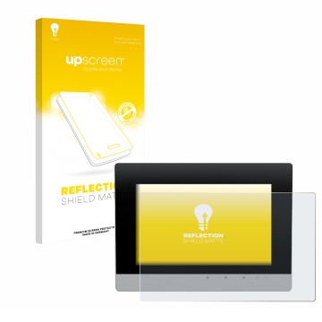 Vorderseite einer Produktverpackung mit dem Markenlogo upscreen. Daneben ist das Gerät WAGO Touch Panel 600 Web Panel mit dem 