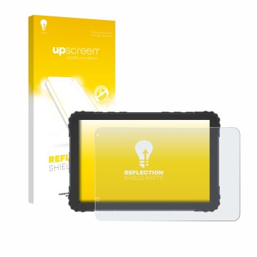 Parte frontal de un envase de producto con el logotipo de la marca upscreen. Al lado se muestra el dispositivo DMD T880X 8