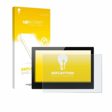 Parte frontal de un envase de producto con el logotipo de la marca upscreen. Al lado se muestra el dispositivo ADS-TEC Industr