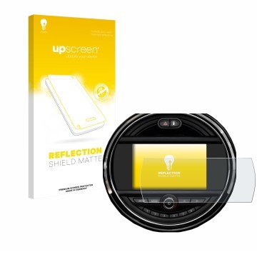 Vorderseite einer Produktverpackung mit dem Markenlogo upscreen. Daneben ist das Gerät Mini Clubman 2018 - 2020 mit dem zugehö