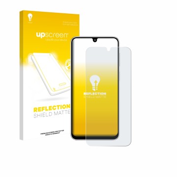 Front side of a product packaging with the brand logo upscreen. Next to it is the device Samsung Galaxy M36 shown with the cor