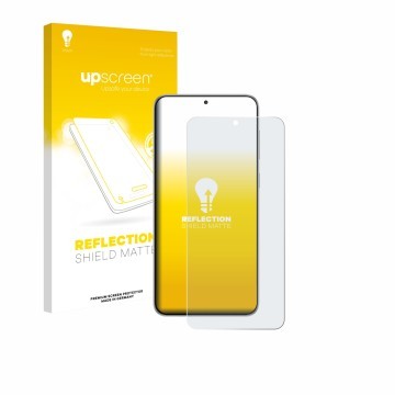 Face avant d’un emballage produit avec le logo de la marque upscreen. À côté, l’appareil Samsung Galaxy F56 est représenté ave