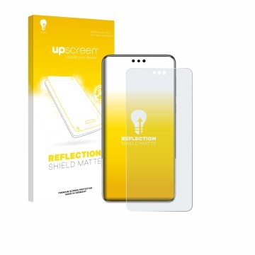 Vorderseite einer Produktverpackung mit dem Markenlogo upscreen. Daneben ist das Gerät Huawei Mate 60 Pro Plus mit dem zugehör