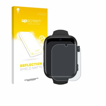 Front side of a product packaging with the brand logo upscreen. Next to it is the device Aimiuvei Kids Smartwatch shown with t