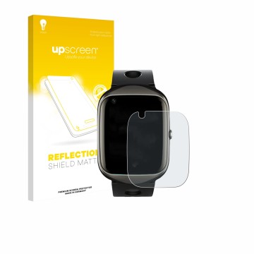 Front side of a product packaging with the brand logo upscreen. Next to it is the device ABUBU ‎SmartWatch PBL2 shown with the