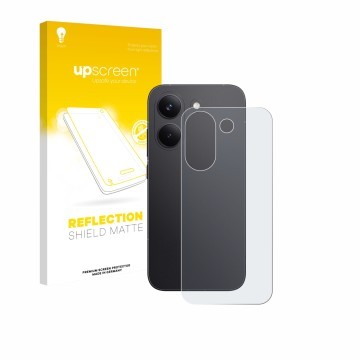 Front side of a product packaging with the brand logo upscreen. Next to it is the device Xiaomi Poco X8 Pro (Back) shown with 