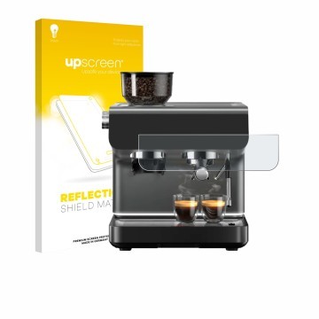 Face avant d’un emballage produit avec le logo de la marque upscreen. À côté, l’appareil WMF Espresso Pro est représenté avec 