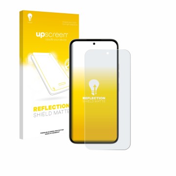 Face avant d’un emballage produit avec le logo de la marque upscreen. À côté, l’appareil Tecno Spark 50 5G est représenté avec