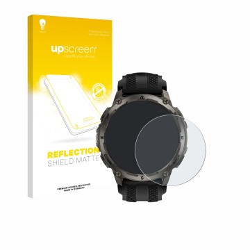 Vorderseite einer Produktverpackung mit dem Markenlogo upscreen. Daneben ist das Gerät Kospet Tank T4C mit dem zugehörigen Dis