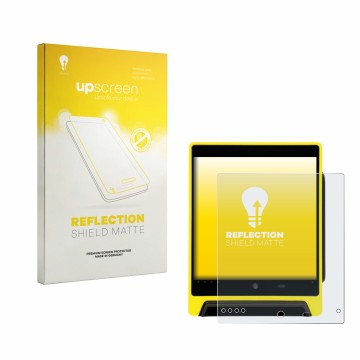 Vorderseite einer Produktverpackung mit dem Markenlogo upscreen. Daneben ist das Gerät Nayax VPOS Media 4 mit dem zugehörigen 