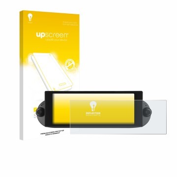 Front side of a product packaging with the brand logo upscreen. Next to it is the device Essgoo Android Autoradio 6.86