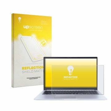 Front side of a product packaging with the brand logo upscreen. Next to it is the device ASUS Vivobook 15 X1502ZA shown with t