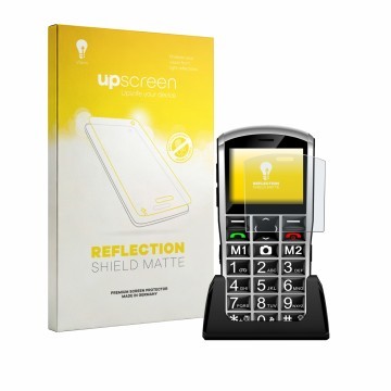 Vorderseite einer Produktverpackung mit dem Markenlogo upscreen. Daneben ist das Gerät Artfone A400 Pro 4G mit dem zugehörigen