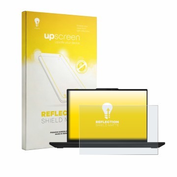 Face avant d’un emballage produit avec le logo de la marque upscreen. À côté, l’appareil Lenovo ThinkPad T16 Gen 5 est représe