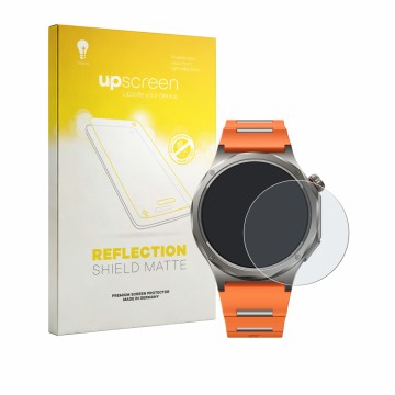 Face avant d’un emballage produit avec le logo de la marque upscreen. À côté, l’appareil Oppo Watch X3 est représenté avec la 