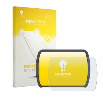 Vorderseite einer Produktverpackung mit dem Markenlogo upscreen. Daneben ist das Gerät Motocaddy M7 Remote Electric Trolley 20