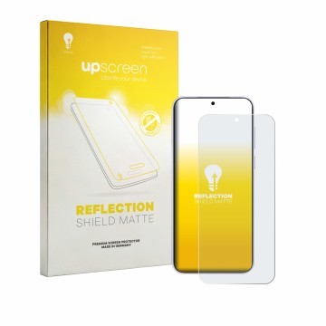 Parte frontale di una confezione del prodotto con il logo del marchio upscreen. Accanto è raffigurato il dispositivo Vivo X300