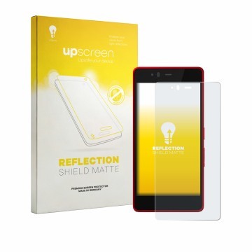 Parte frontale di una confezione del prodotto con il logo del marchio upscreen. Accanto è raffigurato il dispositivo Fujitsu A