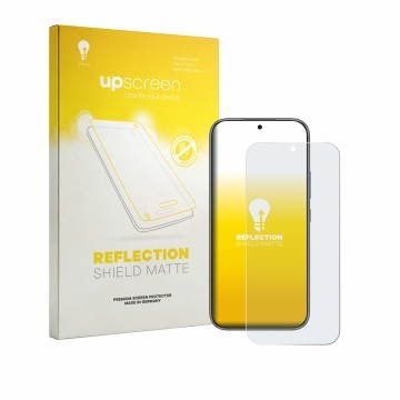 Parte frontale di una confezione del prodotto con il logo del marchio upscreen. Accanto è raffigurato il dispositivo Honor 600