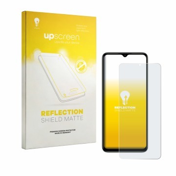 Vorderseite einer Produktverpackung mit dem Markenlogo upscreen. Daneben ist das Gerät Itel Zeno 100 mit dem zugehörigen Displ