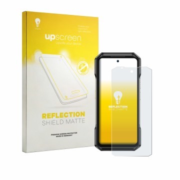 Vorderseite einer Produktverpackung mit dem Markenlogo upscreen. Daneben ist das Gerät Ulefone Armor 27T Pro Plus mit dem zuge