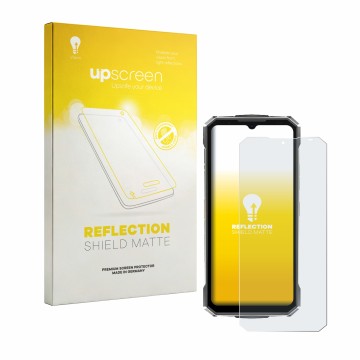 Vorderseite einer Produktverpackung mit dem Markenlogo upscreen. Daneben ist das Gerät Doogee Fire 7 Ultra mit dem zugehörigen