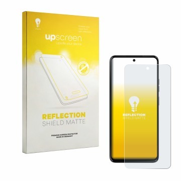 Parte frontale di una confezione del prodotto con il logo del marchio upscreen. Accanto è raffigurato il dispositivo Motorola 