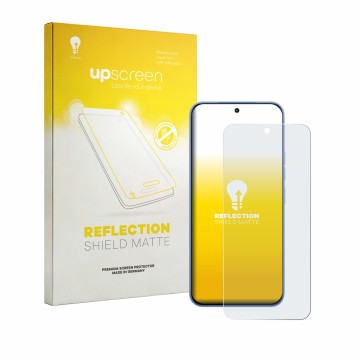Face avant d’un emballage produit avec le logo de la marque upscreen. À côté, l’appareil Tecno Spark 50 Pro est représenté ave