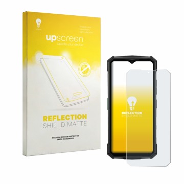 Vorderseite einer Produktverpackung mit dem Markenlogo upscreen. Daneben ist das Gerät Doogee Fire 7 Pro mit dem zugehörigen D