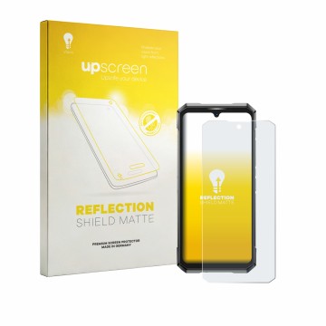 Vorderseite einer Produktverpackung mit dem Markenlogo upscreen. Daneben ist das Gerät Doogee S200 Ultra mit dem zugehörigen D
