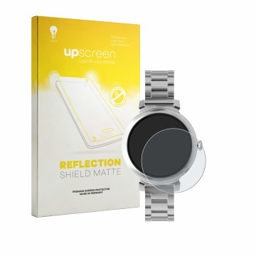 Vorderseite einer Produktverpackung mit dem Markenlogo upscreen. Daneben ist das Gerät ZenWatch Lily 1.1