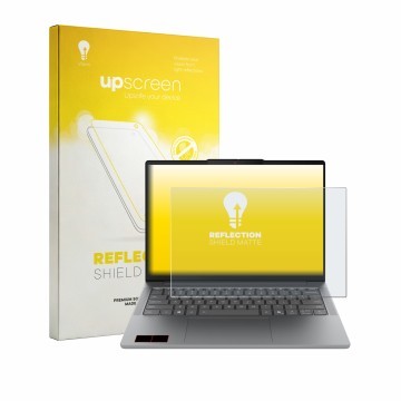 Parte frontale di una confezione del prodotto con il logo del marchio upscreen. Accanto è raffigurato il dispositivo Lenovo Id